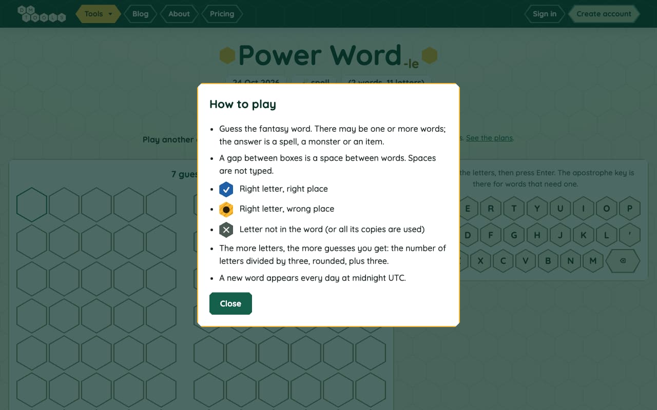 Power Word-le